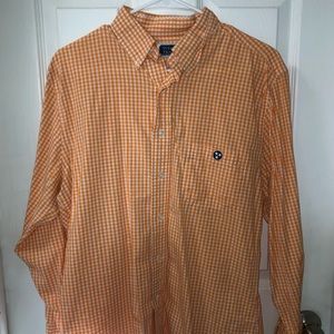 Volunteer traditions polo button down Orange and White Size M men’s